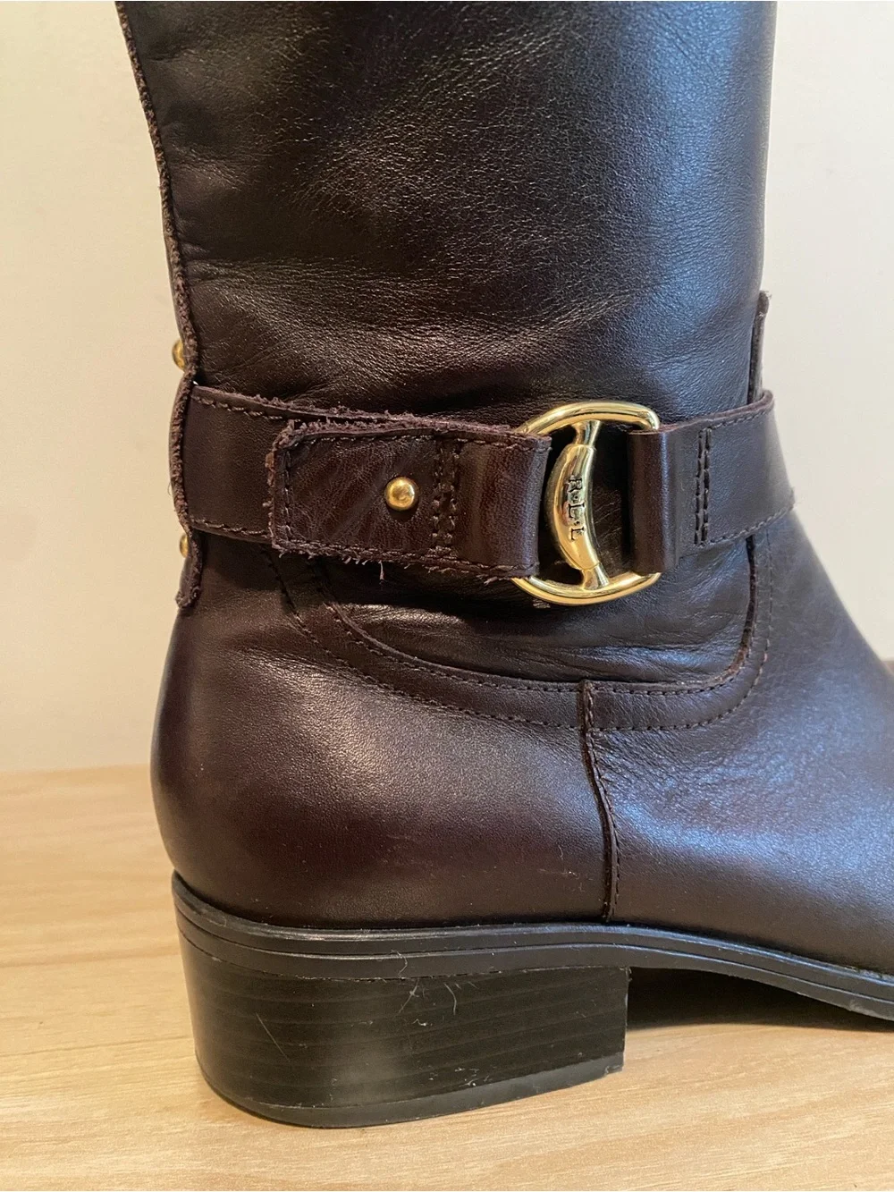Ralph Lauren Brown Leather Tall Riding Boots Women’s Size 9B